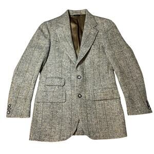 Vtg 70's Jodhpurs PBM Tan Sport Coat 40 FLECK Jacket DONEGAL Tweed Wool Blazer